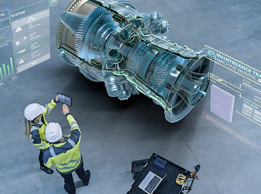 Personen, die HoloLens-Geräte tragen, um Daten für Computer im Raum um sie herum anzuzeigen