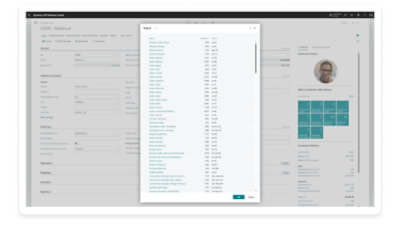Un elemento emergente que contiene la lista que se muestra en la parte superior de una ventana del panel.