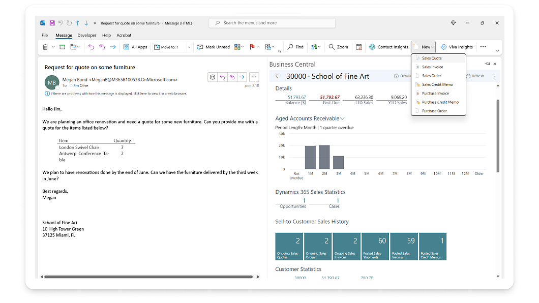 Snímek obrazovky řídicího panelu Microsoft Office 365