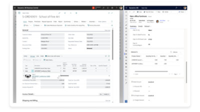 A screen shot of a screen showing two different screens.