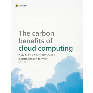 O relatório intitulado Os benefícios da informática em nuvem para as emissões de carbono 
