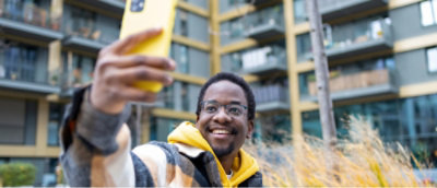 A person taking a selfie
