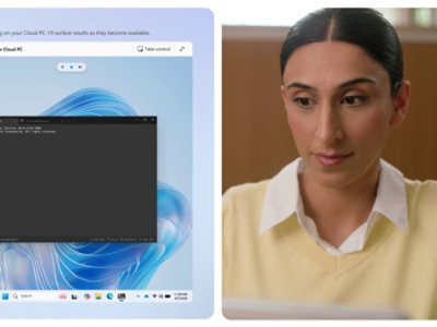 A person looking into the Desktop screen