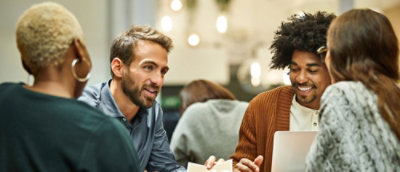 A group of people having conversation