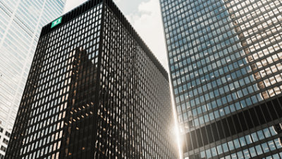 Skyscrapers in a city.