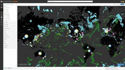 A global map showing a companies supply chain