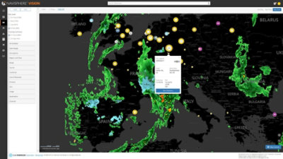 A user filtering for at risk and in transit items in their supply chain map