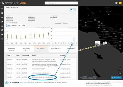 A user tracking events for a shipment