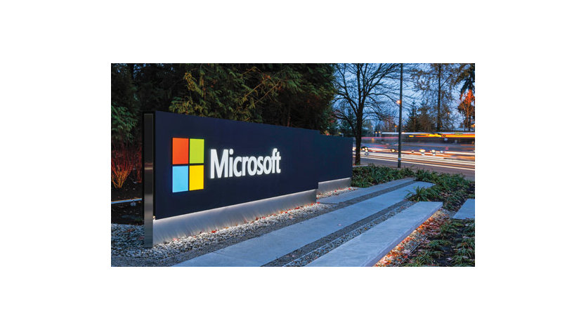 Ein Schild auf dem Microsoft Campus