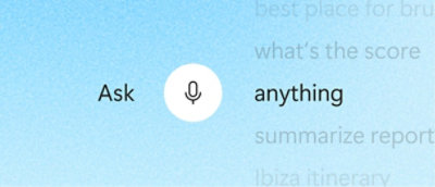 A close-up of a computer screen displaying a message to Ask anything