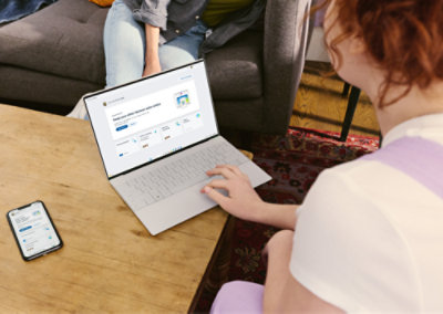 A person typing on a computer