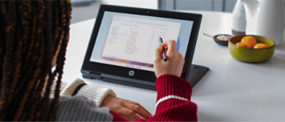 A person using a tablet