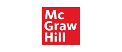Logo of McGraw Hill on a red background.
