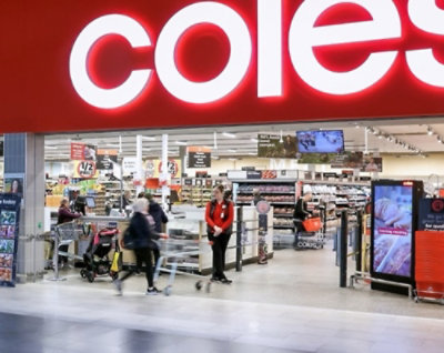 A store with a red and white Coles sign.