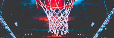 A close up of a basketball net