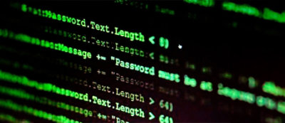 Primo piano dello schermo di un computer che mostra righe di codice, con il testo "Password.Text.Length" evidenziato.