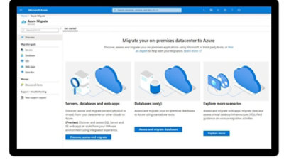 The get started page in Azure Migrate