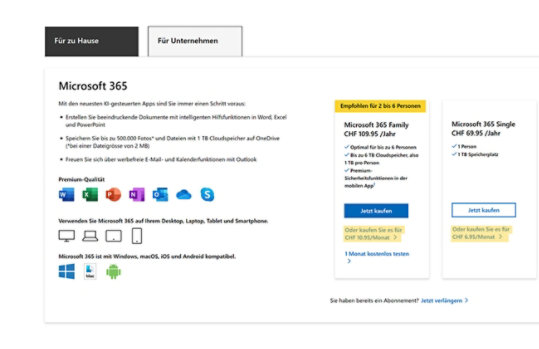Dokonaj wyboru subskrypcji Microsoft 365 