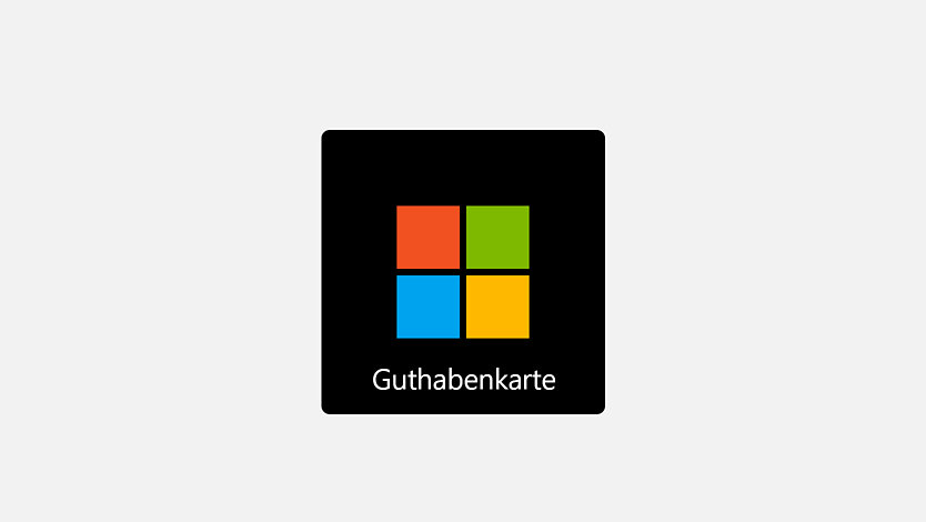 Eine Guthabenkarte mit dem Microsoft Logo.