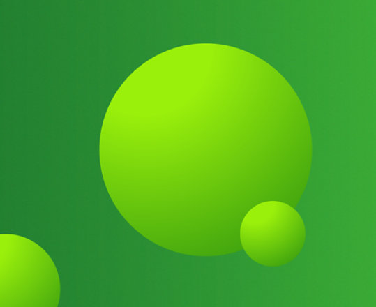 Auf einem grünen Hintergrund werden hellgrüne Punkte angezeigt