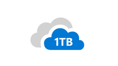 「1 TB オンライン ストレージ」を表したピクトグラム