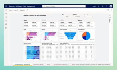 a screenshot in Dynamics 365 showing inventory