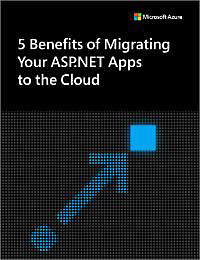 標題為「將 ASP.NET 應用程式移轉到雲端的 5 項優點」的電子書 