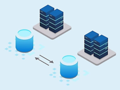 A blue and white cylinder.