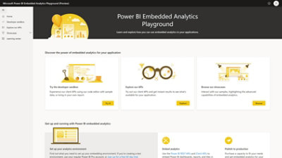 Microsoft power BI embedded analytics playground