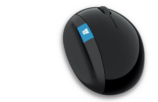 Mouse ergonomico Microsoft Sculpt visto dall'alto