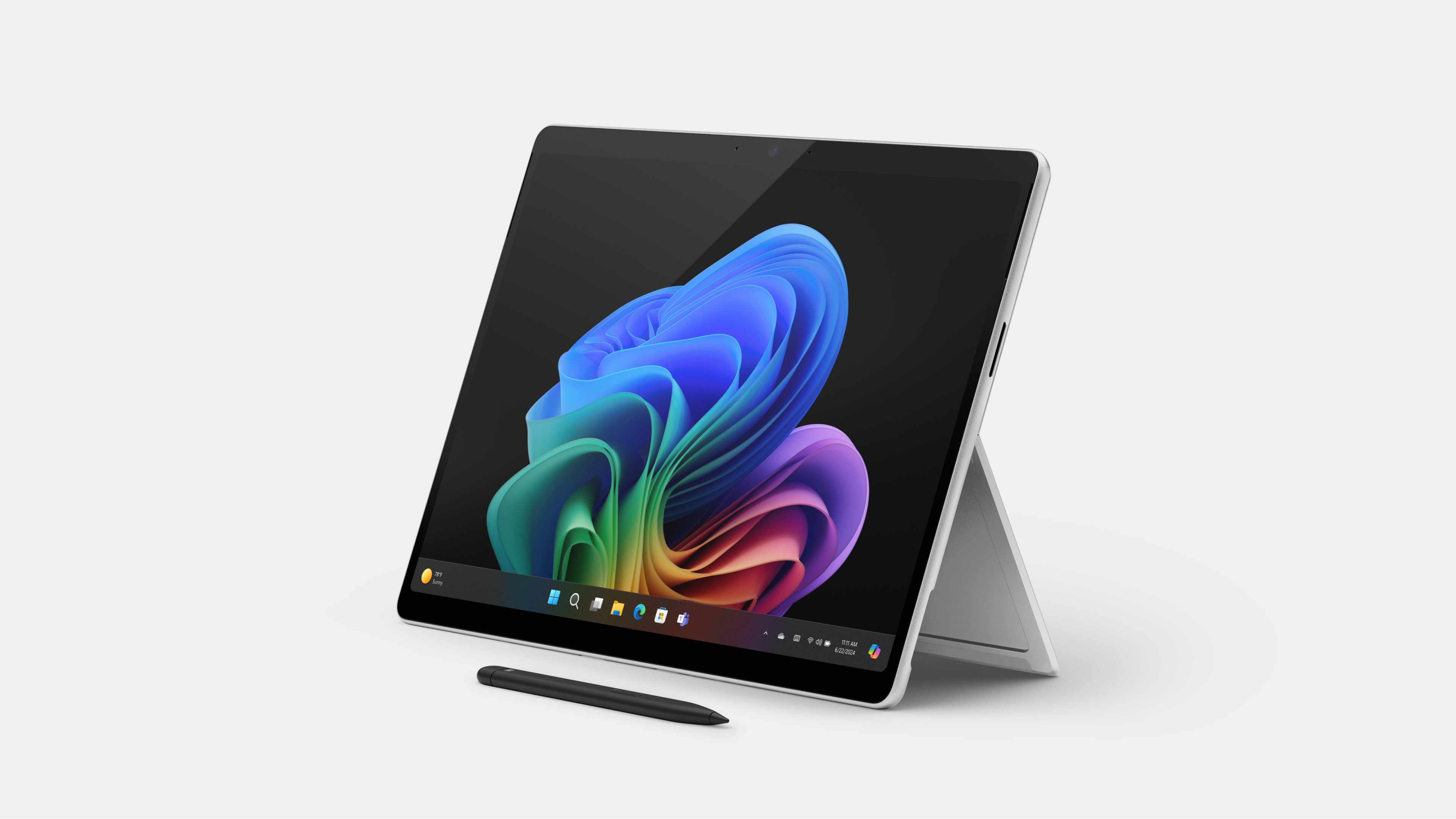 平板电脑模式下Surface Pro for Business和Surface Slim笔的角度视图