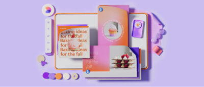 Designer logo with an animated bulletin board