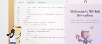A screenshot of Github Education page