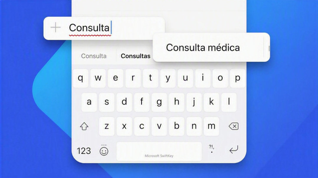 Demonstração de correção automática no SwiftKey