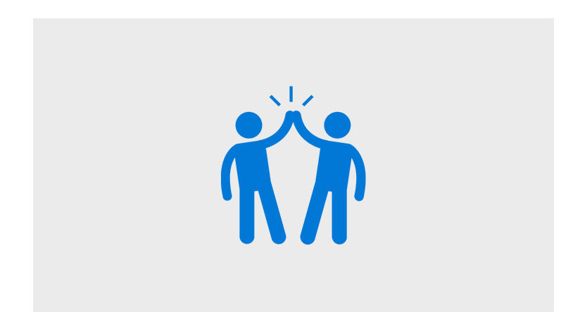 Illustration of two stick figures giving each other a high-five