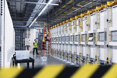 Personne travaillant dans une usine.