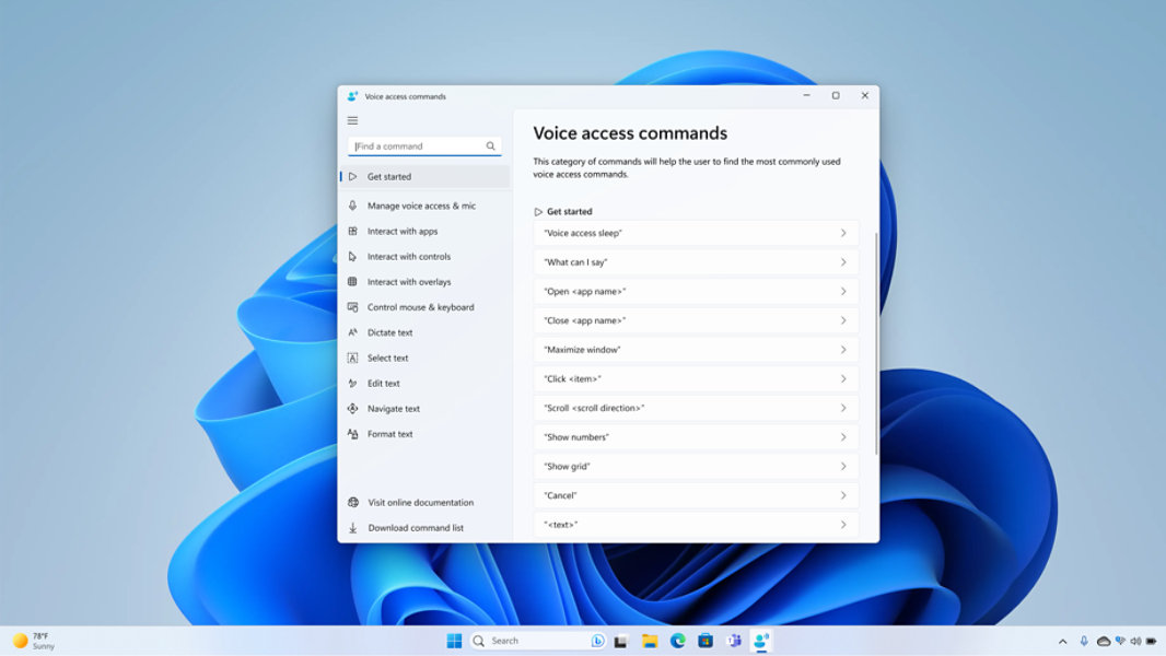 Windows Voice Access
