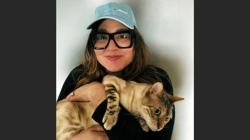Geneviève Iezzoni avec son chat