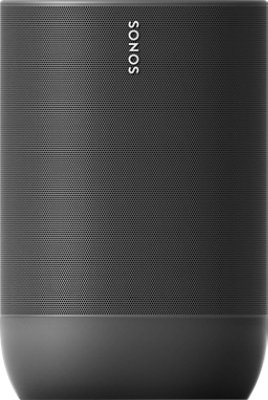 Front view of a Sonos Move speaker in Black.