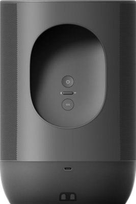 Rear view of a Sonos Move speaker in Black.