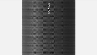 Front view of Sonos Move in black.