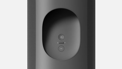 Rear view of Sonos Move in black.
