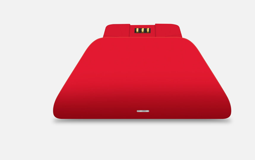 Front view of Razer Universal Quick Charging Stand for Xbox in Pulse Red
