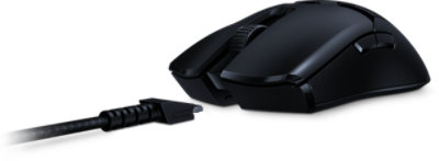 Front left view of Razer Viper Ultimate with wire