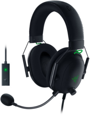 Linkerzijaanzicht van de Razer BlackShark V2-headset