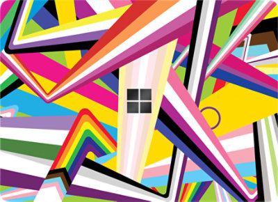 Birdseye view of the Microsoft Surface Laptop Pride Skin.