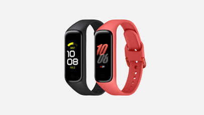 Samsung Galaxy Fit2 Smart Watches in Black and Red.