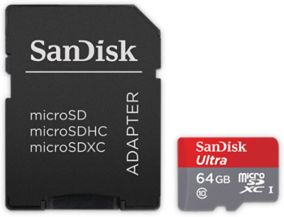 SanDisk Ultra 64 GB microSDXC SD-adapter