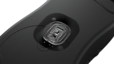 Bottom view of Microsoft Pro IntelliMouse in Shadow White