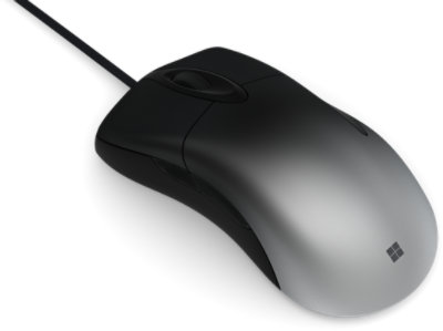 Back left view of Microsoft Pro IntelliMouse in Shadow Black